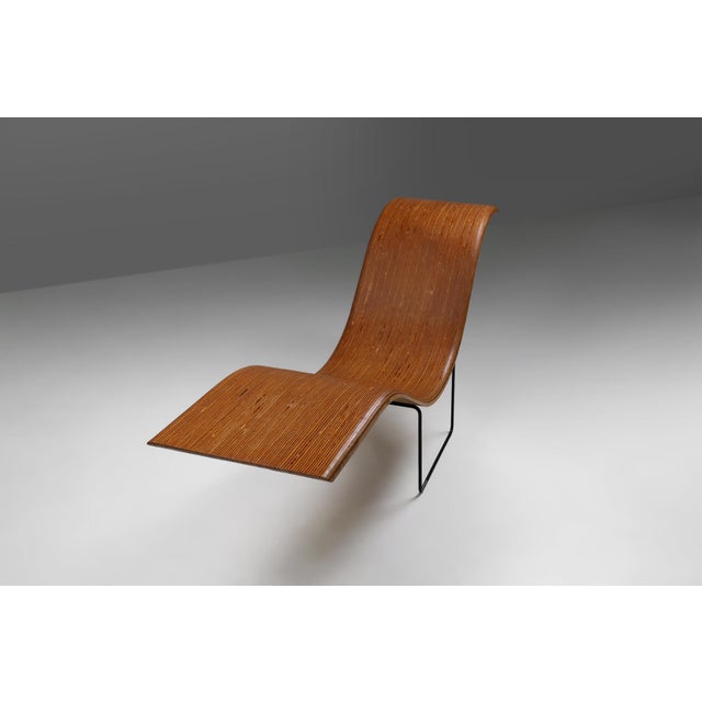 Wood Mid-Century Stack-Laminated Lounge Chair by Tiller Lesser, Germany, 1990s For Sale - Image 7 of 12