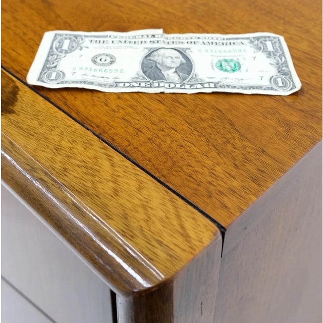 Mid-Century Modern Diamond Front Walnut 8 Drawers High Chest Dresser Cabinet For Sale - Image 6 of 13