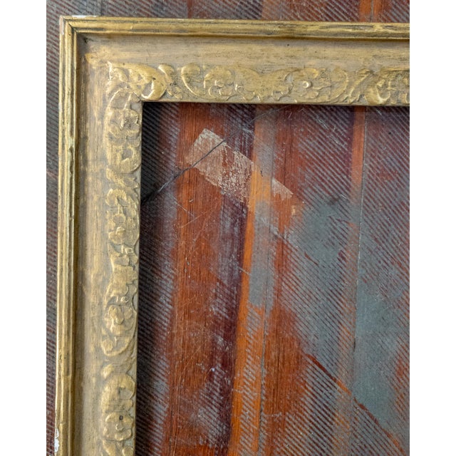 Early 20th Century Arts and Crafts Giltwood Carved Floral Painting Frame For Sale - Image 4 of 11