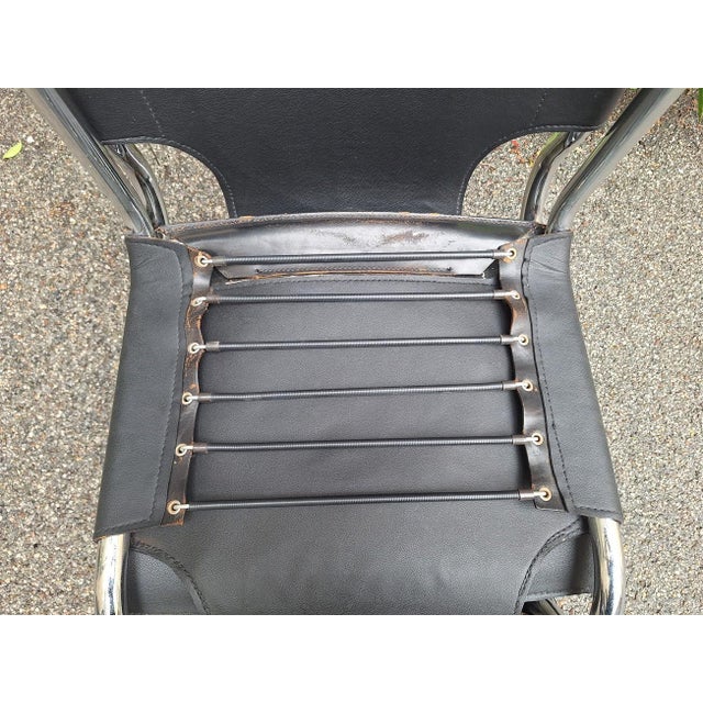 Model 920 Chairs in Chrome and Black Leather by Carlo Bartoli for T70, 1970s, Set of 6 For Sale - Image 11 of 18