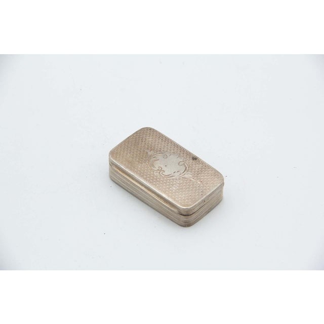 Rectangular Guilloche Silver Snuff Box, in Good conditions.