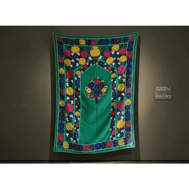 Vintage Hand Embroidered Suzani Wall Hanging, 1920s For Sale - Image 4 of 18