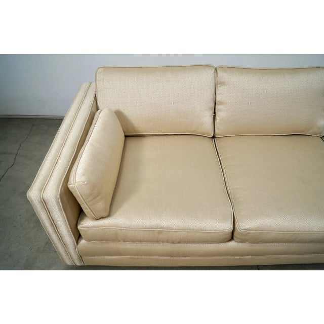 1950’s Mid-Century Modern Long Gold Tweed Sofa For Sale - Image 9 of 12