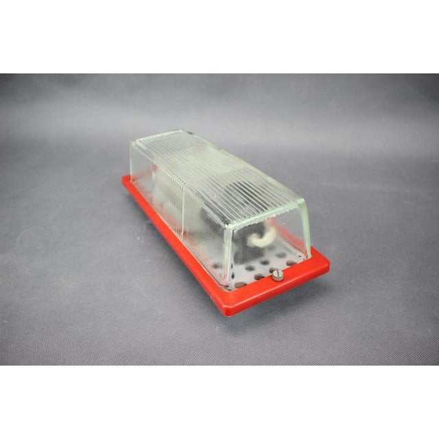 Space Age Wall Lamp with Red Plastic and Glass, Czechoslovak, 1970s For Sale - Image 6 of 11