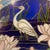 Large Vintage Stained Glass Art, Crane and Lotus For Sale - Image 11 of 12