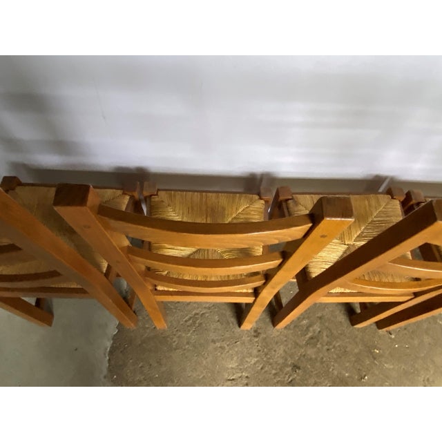 Vintage Rustic Oak Chairs with Mulched Seat An50, 1950s, Set of 4 For Sale - Image 6 of 13