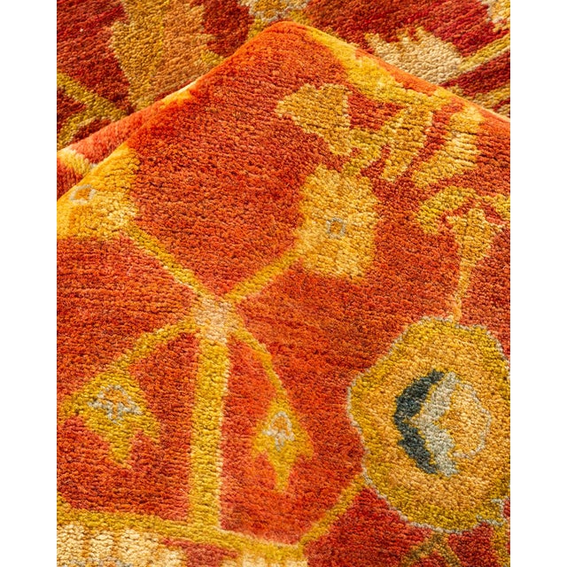 Textile Mogul, One-of-a-Kind Hand-Knotted Area Rug in Orange, 8' 1" x 10' 1" For Sale - Image 7 of 8