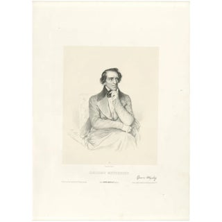 Le Gout-Gérard, Portrait of Giacomo Meyerbeer, 19th Century, Lithograph For Sale