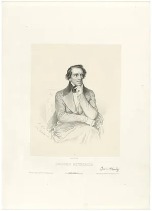 Le Gout-Gérard, Portrait of Giacomo Meyerbeer, 19th Century, Lithograph