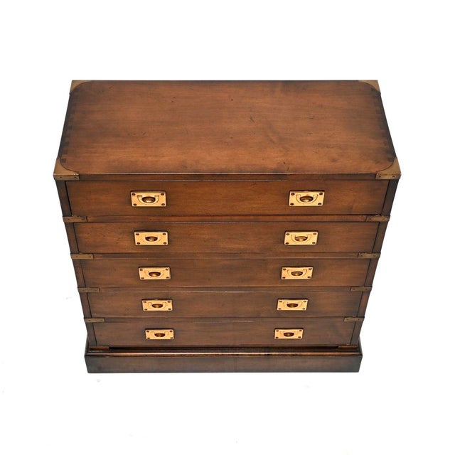 1930s Military Campaign Style Chest of Drawers, 1930s For Sale - Image 5 of 10