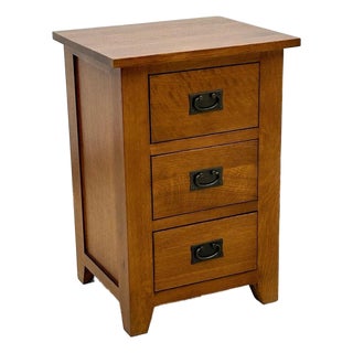 Mission Quarter Sawn Oak 3-Drawer Nightstand |Micheal Cherry For Sale