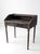 Antique primitive writing desk with raised gallery sides, divided cubbies, a wide center drawer, and slender turned legs....
