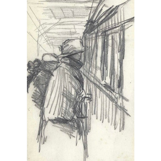 1907 drawing figures waiting to board a train in Japan. Some sketches from this sketchbook are dated 1907 and/or signed by...