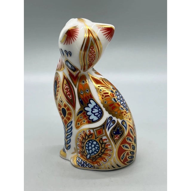 Mid-Century Modern Vintage MCM Royal Crown Derby Siamese Kitten Imari Paperweight Collectio Cat Figurine For Sale - Image 3 of 5