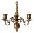 Vintage Brass Three Arm Wall Candle Sconce For Sale