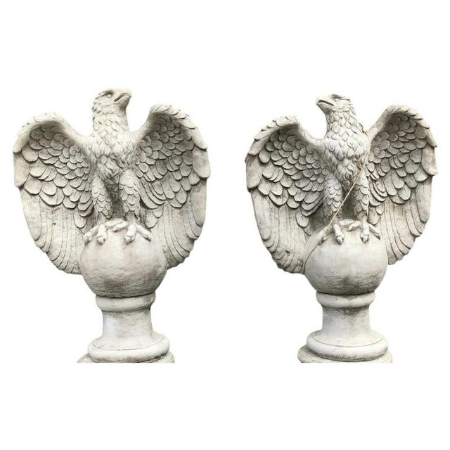 Large Classical Cast Stone Garden Statues, Set of 2 For Sale - Image 10 of 10