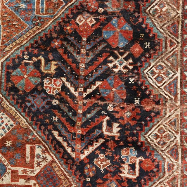 Middle Eastern Shiraz Rug For Sale - Image 5 of 9
