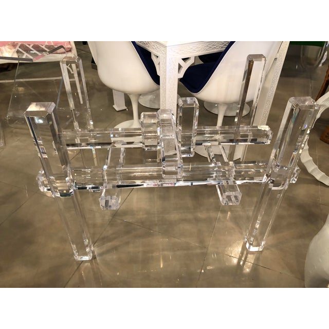 Vintage Skyscraper Column Architectural Lucite Dining Table Base