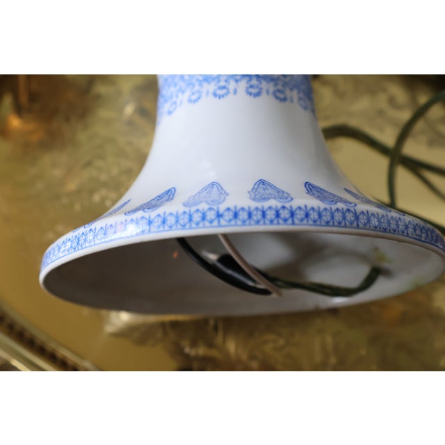 Vintage Jingdezhen Hand-Painted Eggshell Porcelain Bird-and-Flower Lantern Lamp For Sale - Image 16 of 18