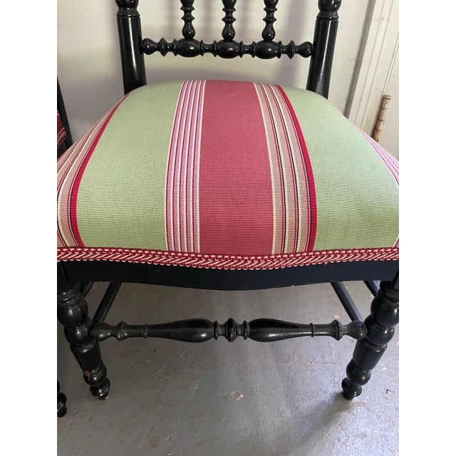 Pair of Ebonized Bobbin Chairs For Sale In New York - Image 6 of 9