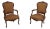 Pair French Louis XV Style Upholstered Armchairs For Sale