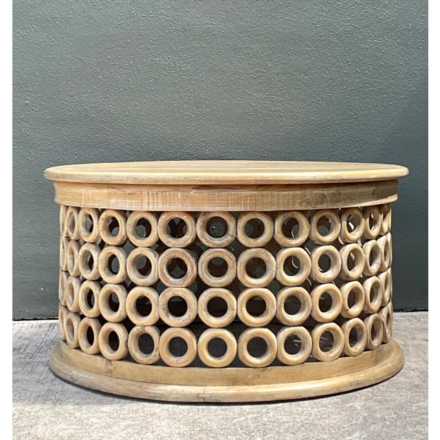 Vintage Wooden Openwork Coffee Table For Sale In West Palm - Image 6 of 12