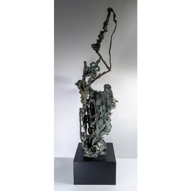 Mid-Century Modernist Abstract Brutalist Verdigris Copper Sculpture Mold of Ant Hill Colony For Sale - Image 4 of 16