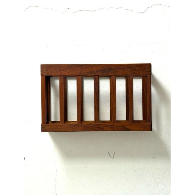 Danish Teak Wall Magazine Rack, 1950s For Sale - Image 3 of 8