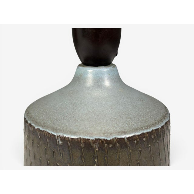 Blue 1960s Swedish Modern, Small Table Lamp, Blue Ceramic, Sweden For Sale - Image 8 of 11