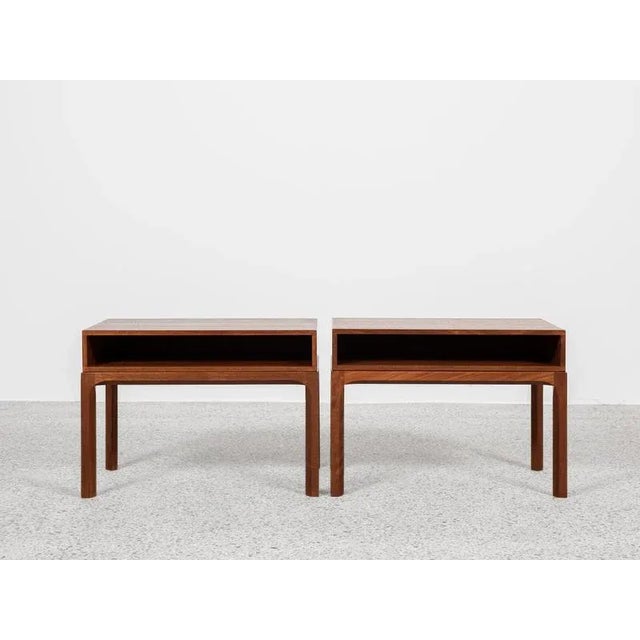 Vintage Danish Nightstands in Teak by Kai Kristiansen for Aksel Kjersgaard, 1960s, Set of 2 For Sale - Image 9 of 9