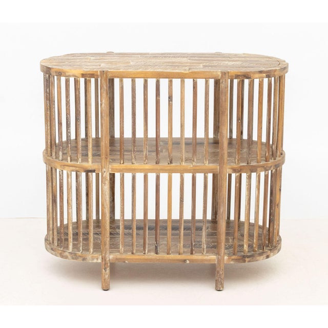 Mid-Century Modern Style Two-Tier Wood Console Table For Sale - Image 9 of 9