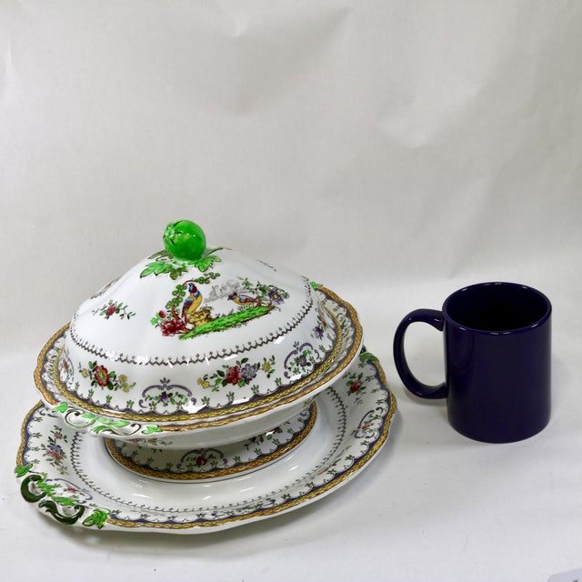 Antique Copeland Spode "Chelsea Bird" Tureen & Platter - Harrods Exclusive For Sale - Image 18 of 18