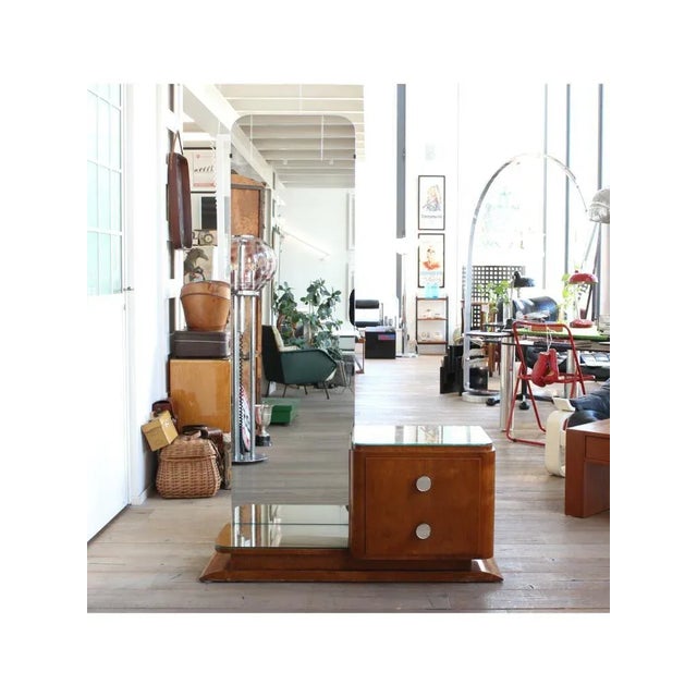 Brown Petineuse with Mirror and Drawers, Italy, 1949 For Sale - Image 8 of 8