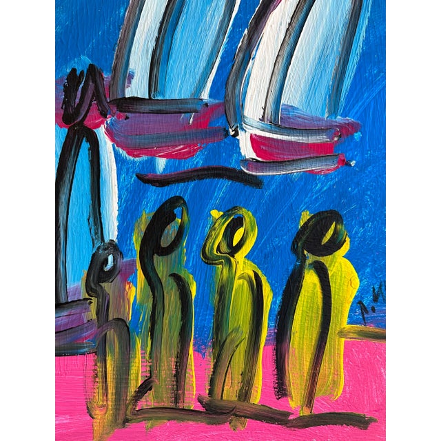 Abstract Expressionism Original Peter Keil Sailboats Painting For Sale - Image 3 of 5