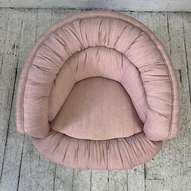 1980s Barrel Back Swivel Chair by Brookwood Furniture For Sale In Cleveland - Image 6 of 12