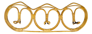 Vintage Italian Rattan Coat Hook attributed to Franca Helg, 1960s