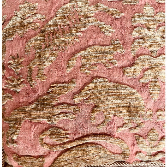 Luxury Custom Vintage Wildlife Design Tapestry Pillow With Tassels For Sale - Image 4 of 10