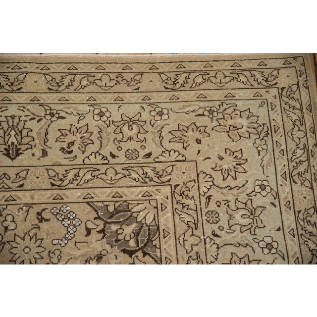 Coffee Vintage Distressed Tabriz Carpet - 7'4" x 10'8" For Sale - Image 8 of 12