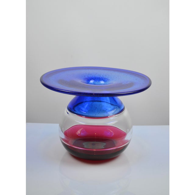 1980s Large Vintage Vase in Blown Glass, 1980s For Sale - Image 5 of 11