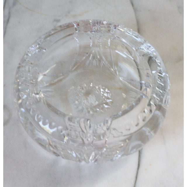 Mid 20th Century Vintage Circular Cut Crystal Glass Ashtray or Catchall For Sale - Image 5 of 8