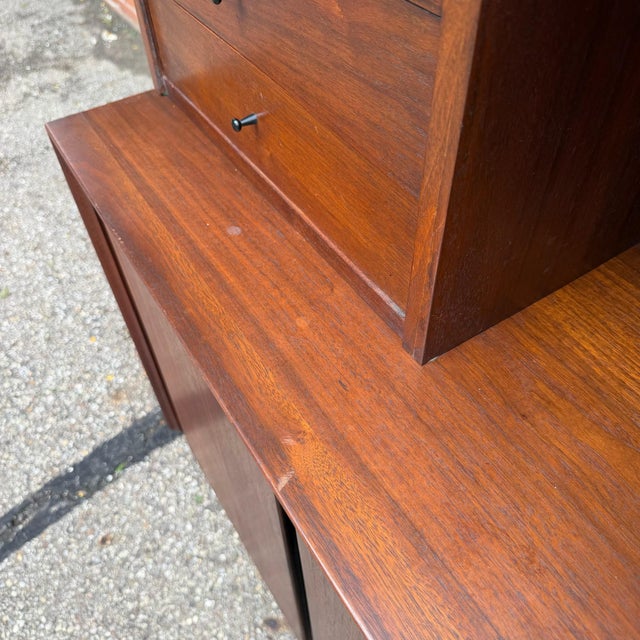 Mid 20th Century Dillingham Esprit Walnut & Cane Credenza Hutch by Merton Gershun For Sale - Image 11 of 12