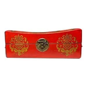 Asian Hand Painted Saddle Shape Jewelry Box
