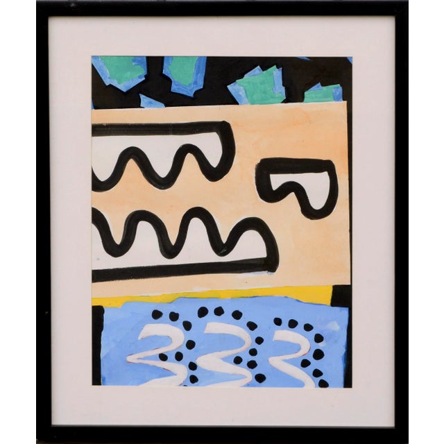 Blue & Peach Abstract by Marc Foster Grant For Sale