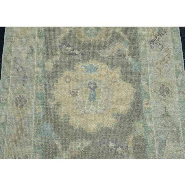 Turkish Oushak Runner Rug 2'6" x 6'7" #17546 For Sale - Image 4 of 8
