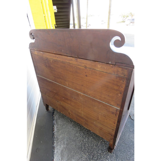 Empire Late 1800s Burlwood Two Tones Dresser Chest of Drawers 5872 For Sale - Image 11 of 12