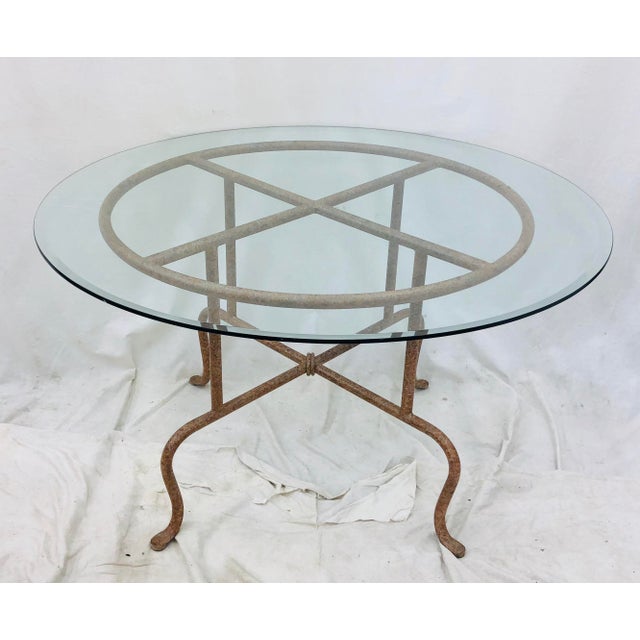 Metal Table With Beveled Glass Top Chairish