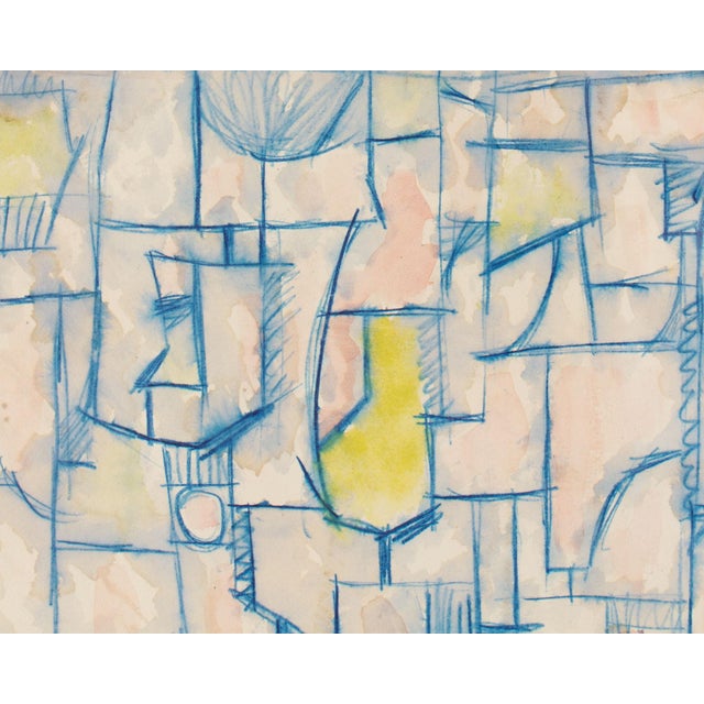 1960s Abstract Watercolor Painting by Harry Hilson For Sale - Image 4 of 6