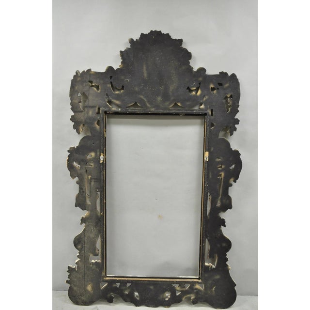 Large 78" Italian Baroque Rococo White Distress Painted Mirror Art Picture Frame For Sale - Image 15 of 17