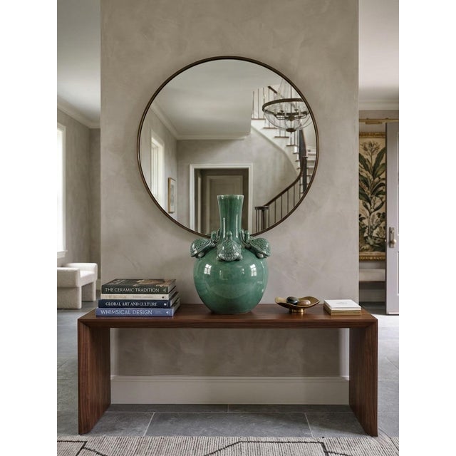 2000 - 2009 Whimsical Sage Green Glazed Celadon "Turtle" Vase For Sale - Image 5 of 8