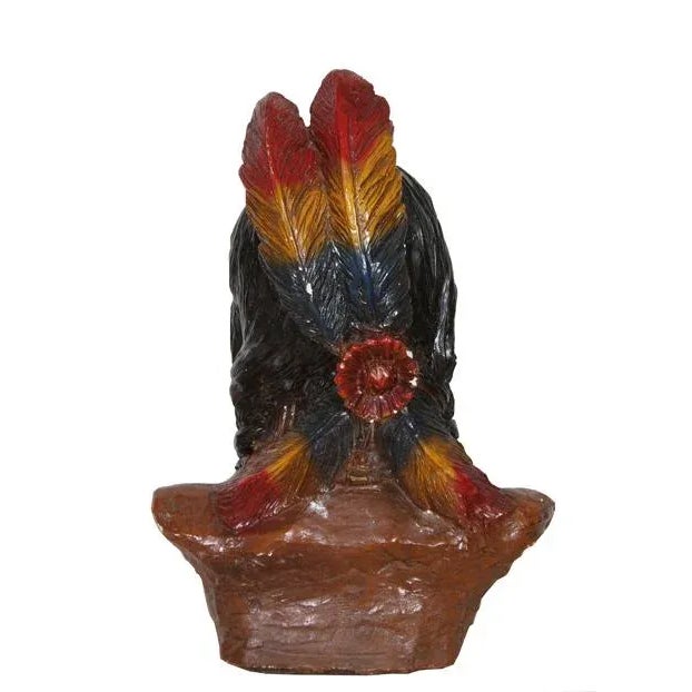 Sculpture Materials Native American Bust, Unknown Artist Painted Plaster Sculpture For Sale - Image 7 of 8